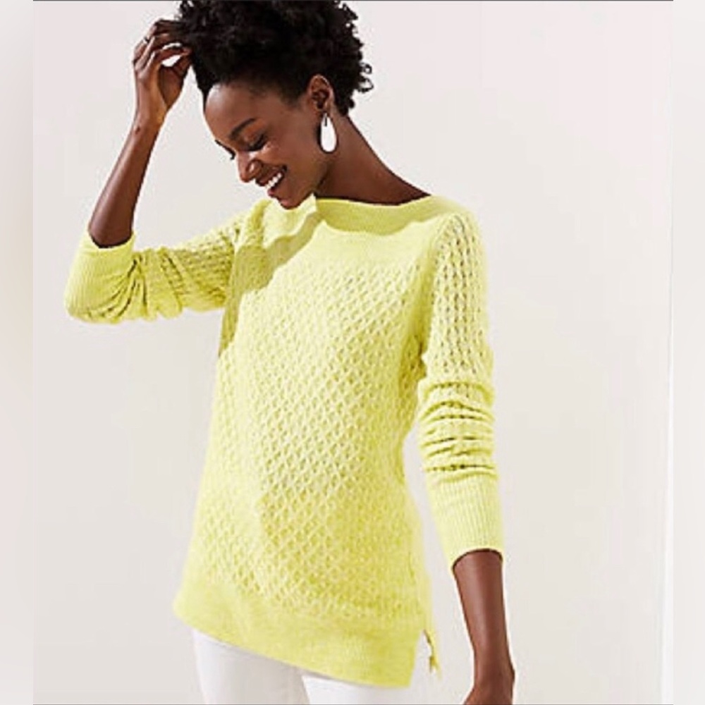 Ann Taylor Loft Stitchy Boatneck Sweater